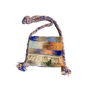 Vintage Bag Crossbody Blue Orange Woven Purse